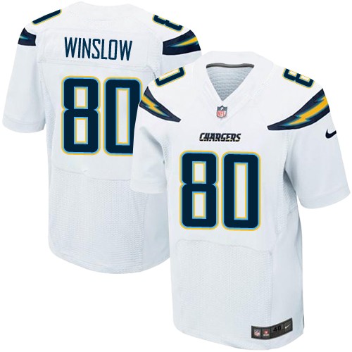 Men's Elite Kellen Winslow Nike Jersey White Road - #80 NFL Los Angeles Chargers